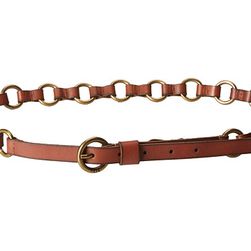 Accesorii Femei Frye 13mm Leather and Metal Ring Belt on Logo Harness Buckle LuggageAntique Brass