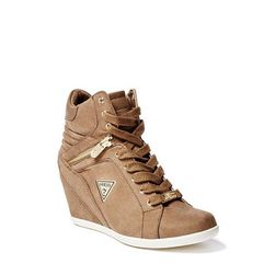 Incaltaminte Femei GUESS Haya Wedge Sneakers light brown fabric