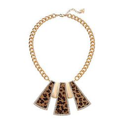 Bijuterii Femei GUESS Rectangular Shapes Collar Necklace GoldCrystalLeopard