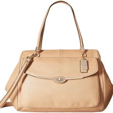 COACH Madison Leather Large Madeline East/West Satchel Camel