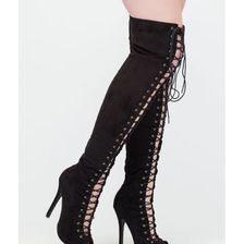Incaltaminte Femei CheapChic Revamp Faux Suede Over-the-knee Boots Black