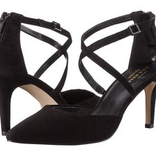 Cole Haan Juliana Ankle Strap Pump 75 Black Suede