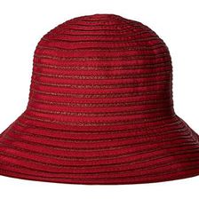 Accesorii Femei San Diego Hat Company RBM5557 Ribbon Sun Hat with Braided Fauxe Suede Snap Closure Jester Red
