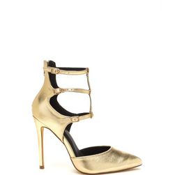 Incaltaminte Femei CheapChic New Age Pointy Caged Metallic Heels Gold