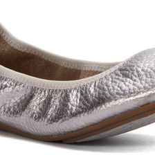 Hush Puppies Chaste Ballet Silver Metallic Leather