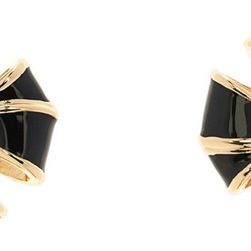 Ted Baker Rosette Enamel Stud Earrings BLACK