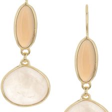 Cole Haan 12K Gold Plated Double Stone Drop Earrings GOLDT