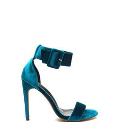 Incaltaminte Femei CheapChic So Luxe Strappy Velvet Heels Teal