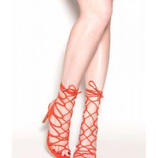 Incaltaminte Femei CheapChic On A Loop Strappy Faux Suede Heels Orange