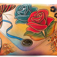 Anuschka Handbags Envelope Clutch Rose Safari