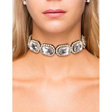 Bijuterii Femei CheapChic Squared Out Rhinestone Choker Met Gold