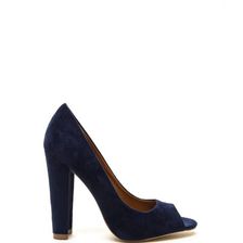 Incaltaminte Femei CheapChic Chic Date Chunky Peep-toe Heels Blue