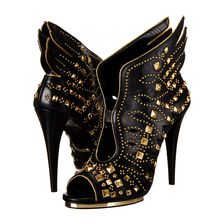 Roberto Cavalli Winged Althea Heel Black/Mekong