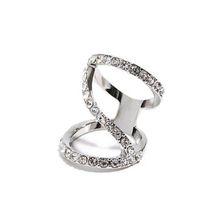 Bijuterii Femei GUESS Silver-Tone Pave Crisscross Ring silver
