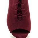 Incaltaminte Femei CheapChic Sassy Strut Lace-up Faux Suede Booties Burgundy