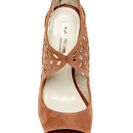 Incaltaminte Femei BCBGeneration Camdynn Laser-Cut Heeled Sandal CARAMEL 01