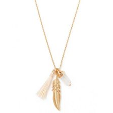 Bijuterii Femei Forever21 Feather Charm Necklace Goldblush