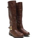 Incaltaminte Femei CheapChic Harnessed In Faux Suede Riding Boots Brown