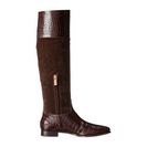Incaltaminte Femei Michael Kors Rooney Chocolate Embossed Croco ShinySport Suede