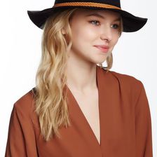 Accesorii Femei David Young Faux Suede Panama Hat BLACK