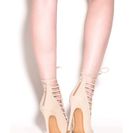 Incaltaminte Femei CheapChic Majorly Chic Faux Nubuck Pointy Heels Nude