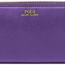Ralph Lauren Leather Zip-Around Wallet Purple