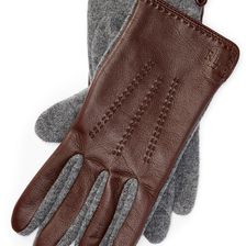 Ralph Lauren Leather Touch Screen Gloves Coffee/Black