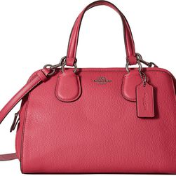 COACH Pebbled Leather Mini Nolita Satchel SV/Dahlia