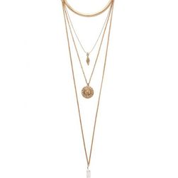 Bijuterii Femei Forever21 Faux Crystal Layered Necklace Antique gold