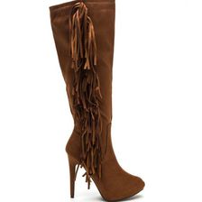 Incaltaminte Femei CheapChic Fringe Out Faux Suede Boots Tan