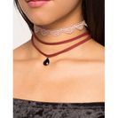 Bijuterii Femei CheapChic Dark Magic 2pc Layer Choker Set Red Ptrn