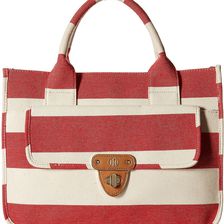Tommy Hilfiger Striped Canvas - Tote Red/Natural