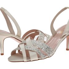 Kate Spade New York Sasha Ivory Satin/Silver Grey Glitter