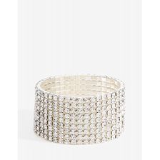 Bijuterii Femei CheapChic 9 Row Rhinestone Stretch Bracelet Met Slvr