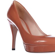 Gucci Pumps High Heel Crystall Patent Leather Brown
