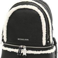 Michael Kors Shearling Small Rhea Backpack BLK/NAT