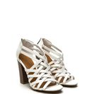 Incaltaminte Femei CheapChic Pull Together Woven Faux Leather Heels White
