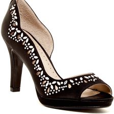Adrienne Vittadini Glass Open Toe Pump BLACK