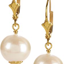 Savvy Cie 14K Yellow Gold Plated Sterling Silver 10-11mm Cultured Pearl Drop Earrings No Color