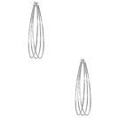 Bijuterii Femei GUESS Silver-Tone Triple Textured Hoop Earrings silver