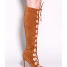 Incaltaminte Femei CheapChic In Combat Gladiator Heels Chestnut