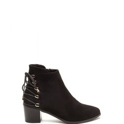 Incaltaminte Femei CheapChic Ring Leader Lace-up Chunky Booties Black
