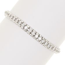 Savvy Cie Round CZ Bar Link Tennis Bracelet silver-white