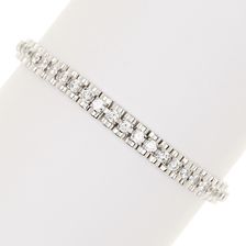 Savvy Cie Round CZ Bar Link Tennis Bracelet silver-white