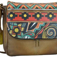 Anuschka Handbags Zip Around Organizer Satchel Antique Aztec