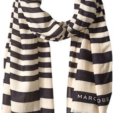 Marc Jacobs Satin Stripe Scarf Black Multi