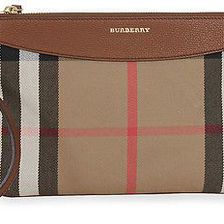 Burberry Horseferry Check Leather Clutch - Tan N/A