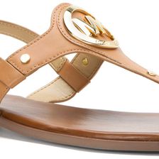 Michael Kors Aubrey Charm Thong Suntan Vachetta Leather
