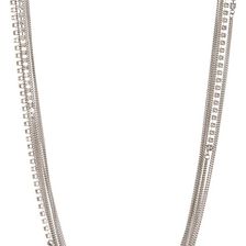 Natasha Accessories Long Multi-Row Necklace SILVER