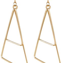 Natasha Accessories Gold-Tone Dual Geometric Drop Earrings GOLD